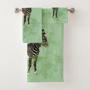 Exotic Zebra with Bamboo Bath Towel Set