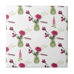 Exotisches Blumenarrangement im Glas Tile