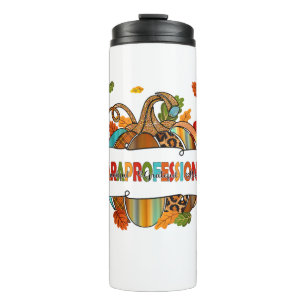eXOx Leopard Pumpkin Autumn Thanksgiving Paraprofe Thermal Tumbler
