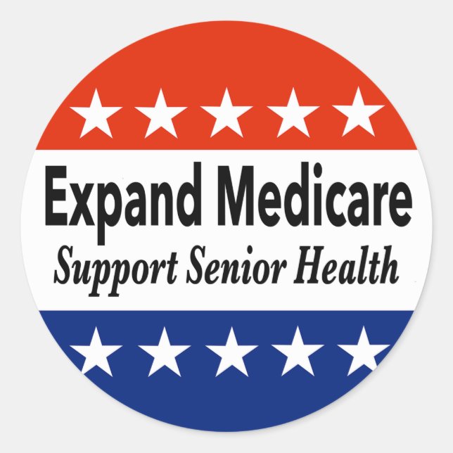 Expand Medicare to Support Senior Health Classic Round Sticker (Front)
