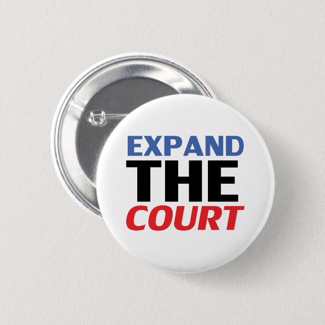 "Expand the Court" blue white red black - 6 Cm Round Badge (Front & Back)