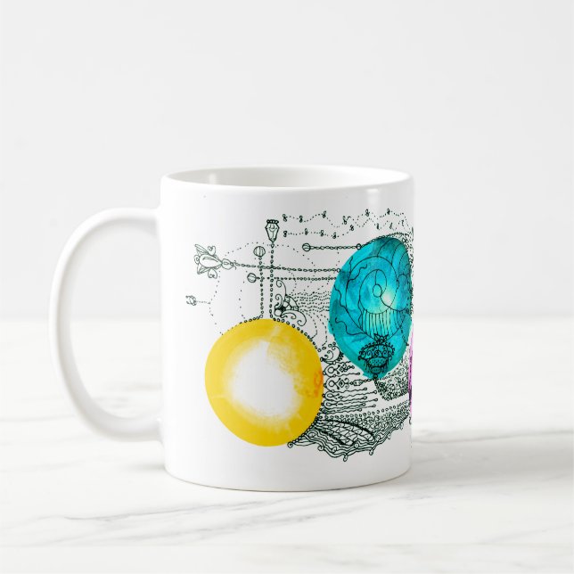 Expanding Multiverse Colourful Abstract Art Coffee Mug (Left)