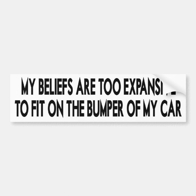 Expansive Beliefs Bumper Sticker (Front)