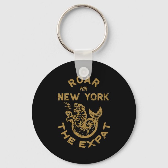 Expat Roar For New York  Key Ring (Front)