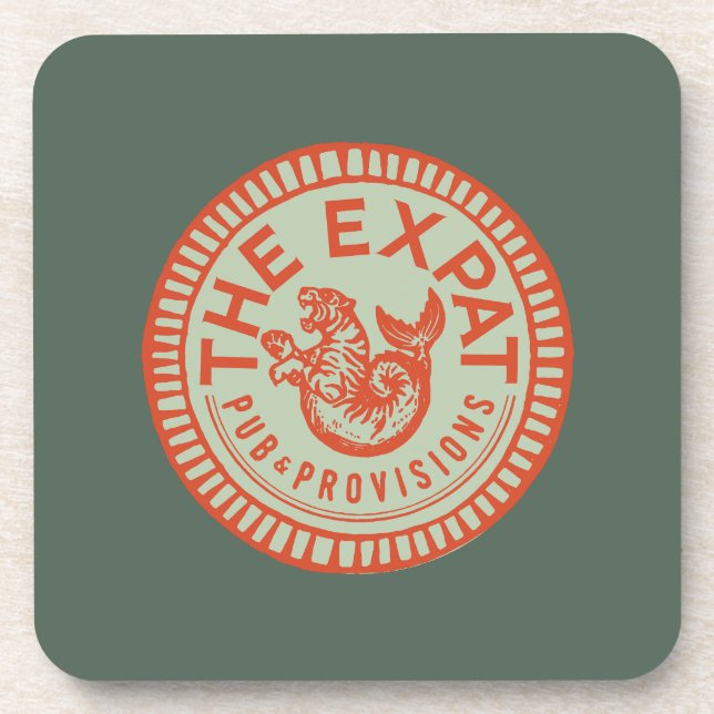Expat vintage orange coaster (Front)