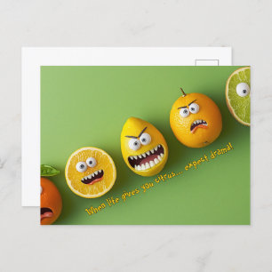 Expect Drama Funny Faces Postcard