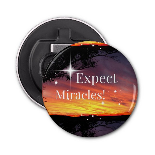 Expect Miracles Sparkle Sunset Get Well Soon Name Bottle Opener (Front)