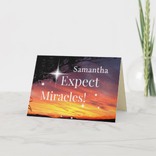Expect Miracles Sparkle Sunset Get Well Soon Name Card