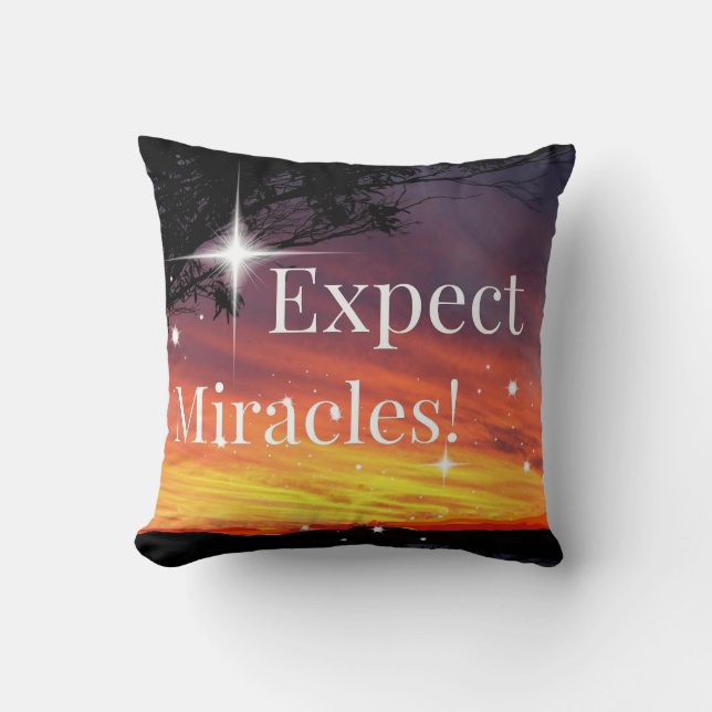 Expect Miracles Sparkle Sunset Get Well Soon Name Cushion (Front)