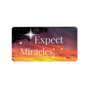Expect Miracles Sparkle Sunset Get Well Soon Name Label