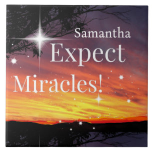 Expect Miracles Sparkle Sunset Get Well Soon Name Tile