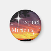 Expect Miracles Sparkle Sunset Inspirational Quote