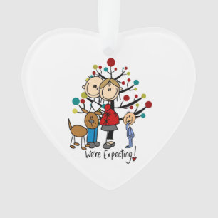 Expectant Couple Toddler Boy Acrylic Ornament
