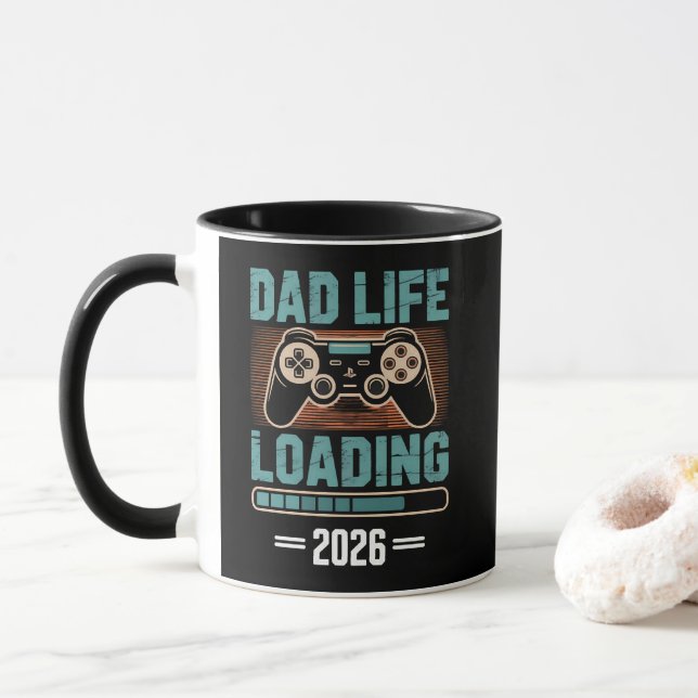 Expectant Father Dad Life Loading 2026 Mug (With Donut)