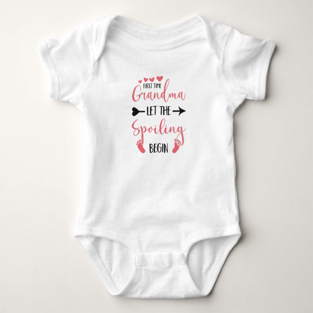 Expectant Grandparents Greatest Omi Arrow Grandma Baby Bodysuit (Front)