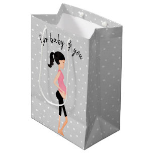 Expectant Mother on Polka Dots Medium Gift Bag