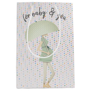 Expectant Mother with Umbrella Medium Gift Bag