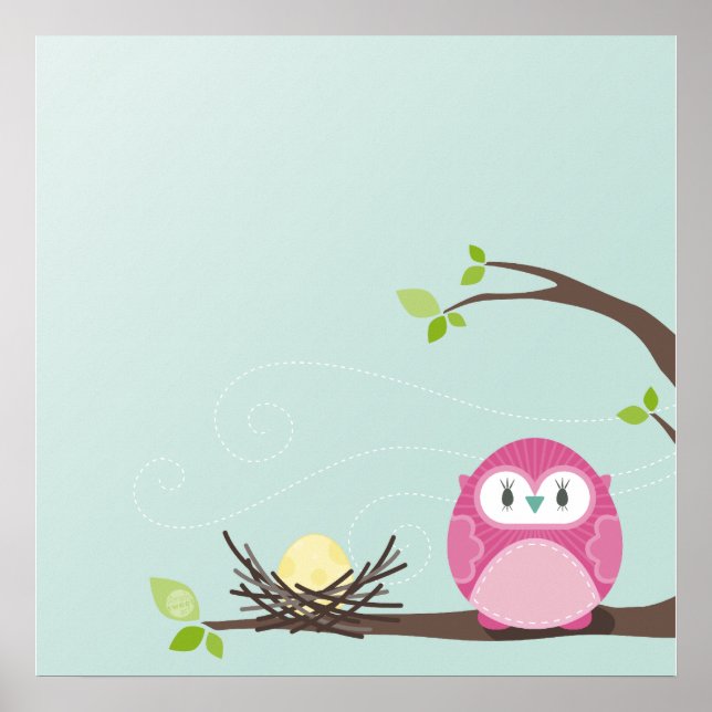 Expectant mummy owl :: neutral lemon poster (Front)