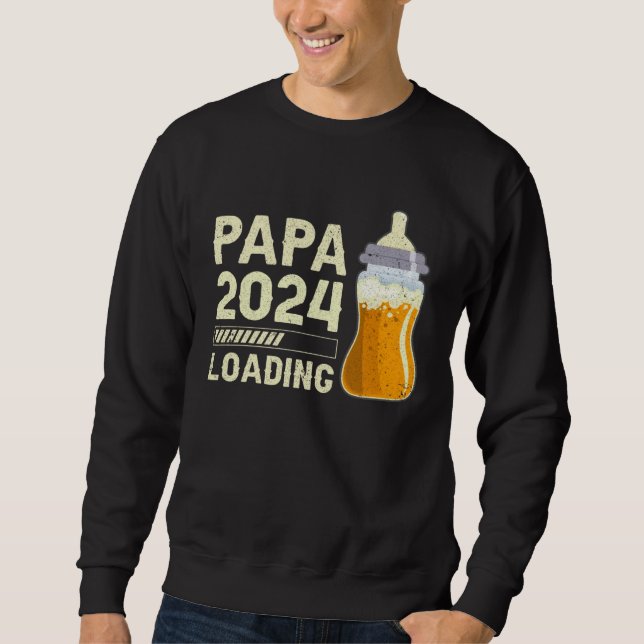 Expectant Papa Future Papa Papa to be Papa 2024 lo Sweatshirt (Front)