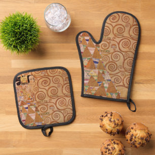 Expectation by Klimt Vintage Victorian Art Nouveau Oven Mitt & Pot Holder Set