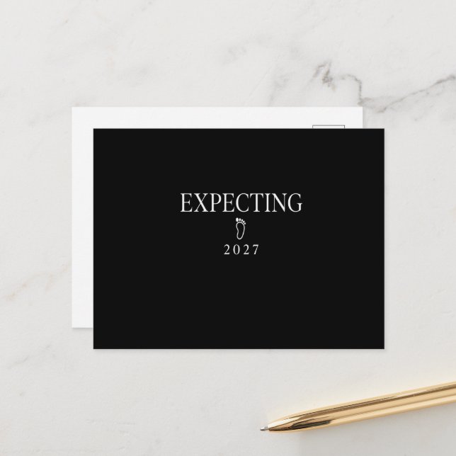 Expecting 2027 | Baby Announcement Design Postcard (Front/Back In Situ)