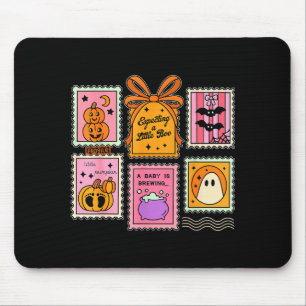Expecting A Little Boo Cute Ghost Pumpkin Bat Anno Mouse Pad