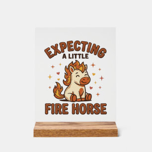 Expecting A Little Fire Horse Vintage Baby Shirt_1 Acrylic Sign
