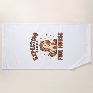 Expecting A Little Fire Horse Vintage Baby Shirt_1 Beach Towel