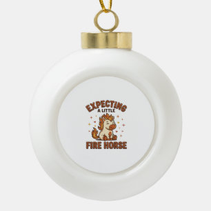 Expecting A Little Fire Horse Vintage Baby Shirt_1 Ceramic Ball Christmas Ornament