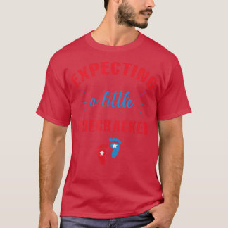 Expecting a Little Firecracker 4th of July Mom Pre T-Shirt