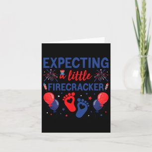 Expecting A Little Firecracker 4th Of July Pregnan Card