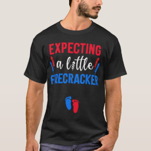 Expecting a Little Firecracker 4th Of July Pregnan T-Shirt
