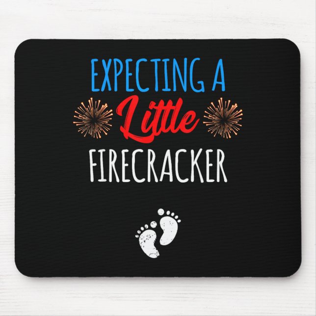 Expecting A Little Firecracker New Mom 4th Of July Mouse Pad (Front)