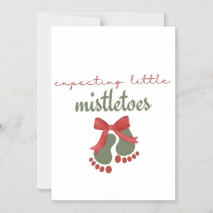Expecting a Little Mistletoes Christmas Pregnancy Magnetic Invitation