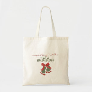 Expecting a Little Mistletoes Christmas Pregnancy Tote Bag