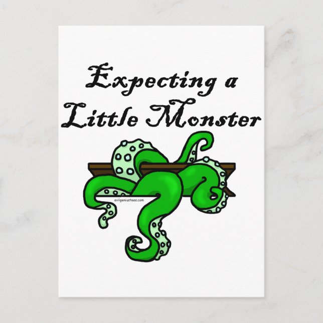 Expecting a little monster postcard (Front)