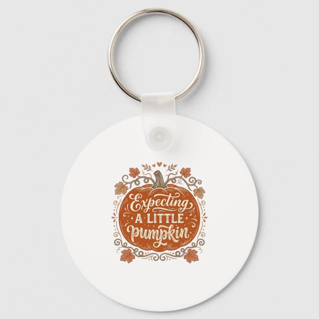 Expecting A Little Pumpkin Fall Pregnancy Shirt_1 Key Ring (Front)