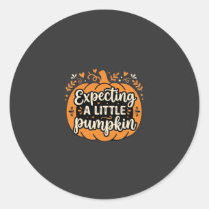 Expecting a Little Pumpkin Halloween Pregnancy Des Classic Round Sticker