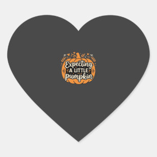 Expecting a Little Pumpkin Halloween Pregnancy Des Heart Sticker