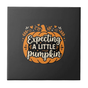 Expecting a Little Pumpkin Halloween Pregnancy Des Tile