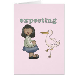 Expecting - African American Mum to Be and Stork