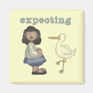 Expecting - African American Mum to Be and Stork Magnet