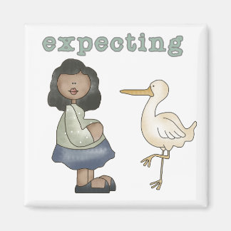 Expecting - African American Mum to Be and Stork Magnet
