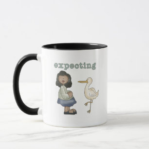Expecting - African American Mum to Be and Stork Mug