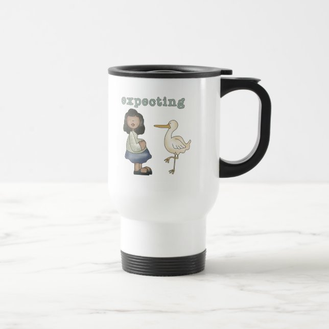 Expecting - African American Mum to Be and Stork Travel Mug (Right)