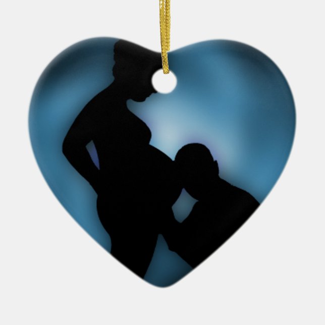 expecting baby ceramic tree decoration (Front)