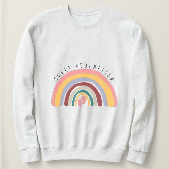 Expecting Baby Rainbow Girl Maternity Sweatshirt (Design Front)