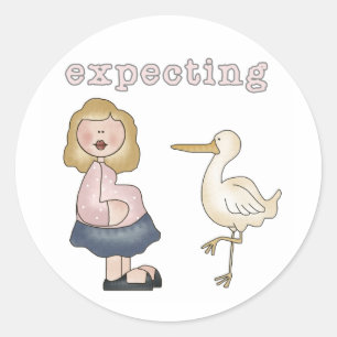 Expecting Baby - Stork Tshirts and Gifts Classic Round Sticker