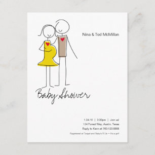 Expecting Couple Baby Shower 4.25x5.5 Invitations
