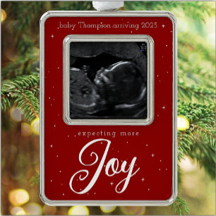 Expecting More JOY ultrasound Silver Plated Framed Ornament